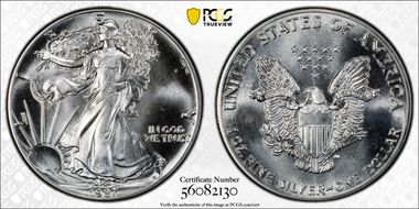 1987 $1 Silver Eagle MS68