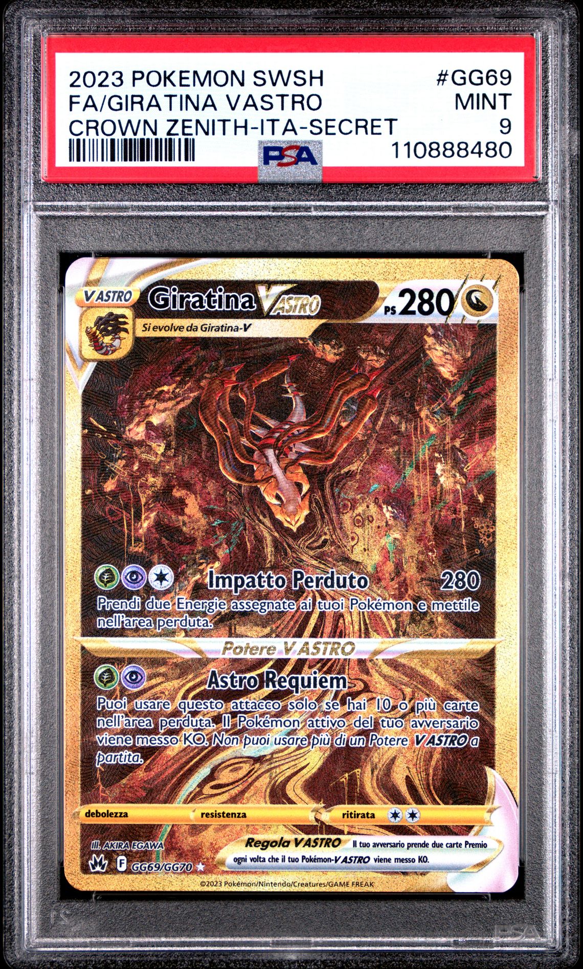 2023 Pokemon POKEMON SWORD AND SHIELD CROWN ZENITH ITA-SECRET #GG69 Fa/Giratina Vastro front