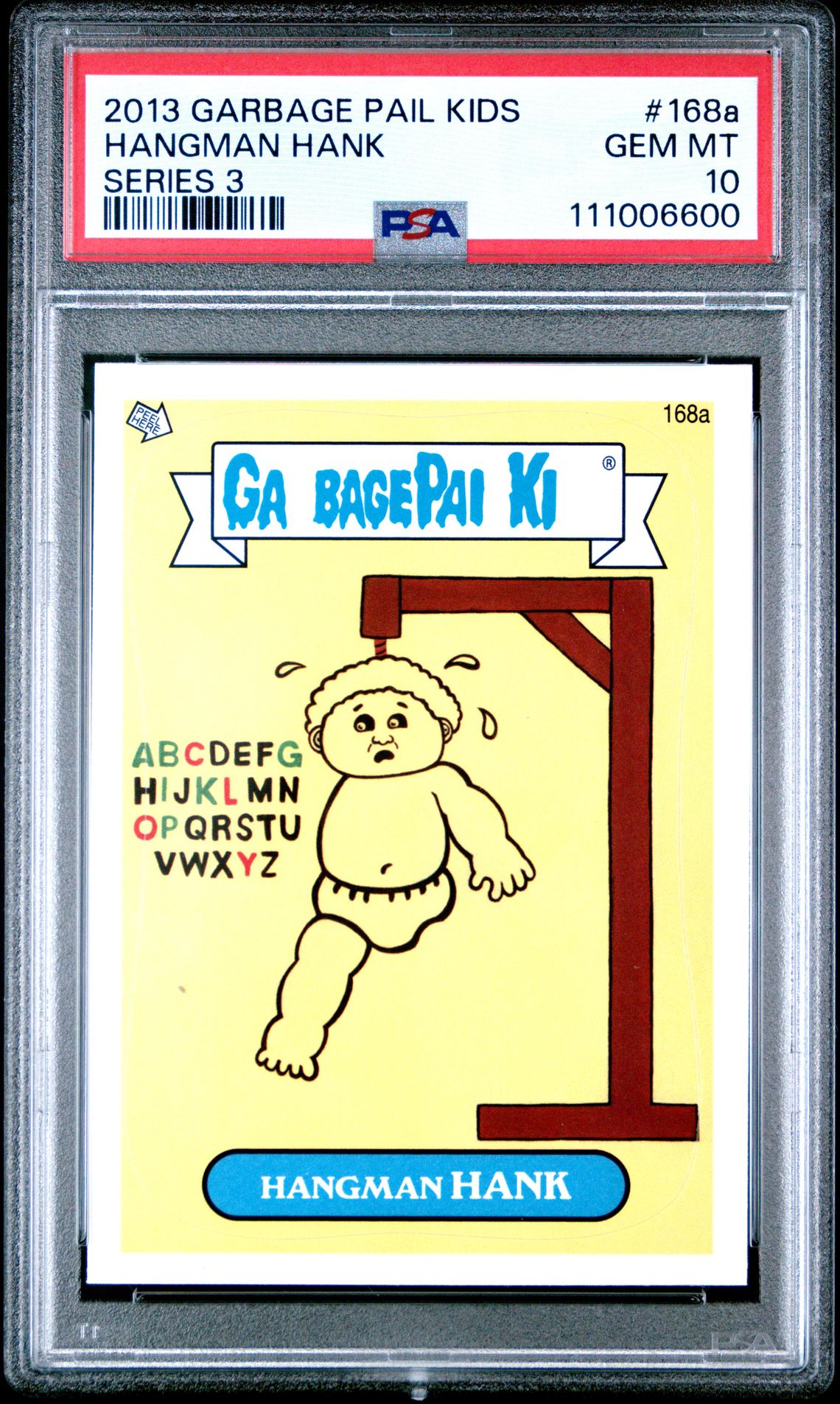 2013 Topps GARBAGE PAIL KIDS SERIES 3 #168A Hangman Hank front