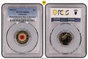 2012-C $2 Remembrance Day Colorized MS68