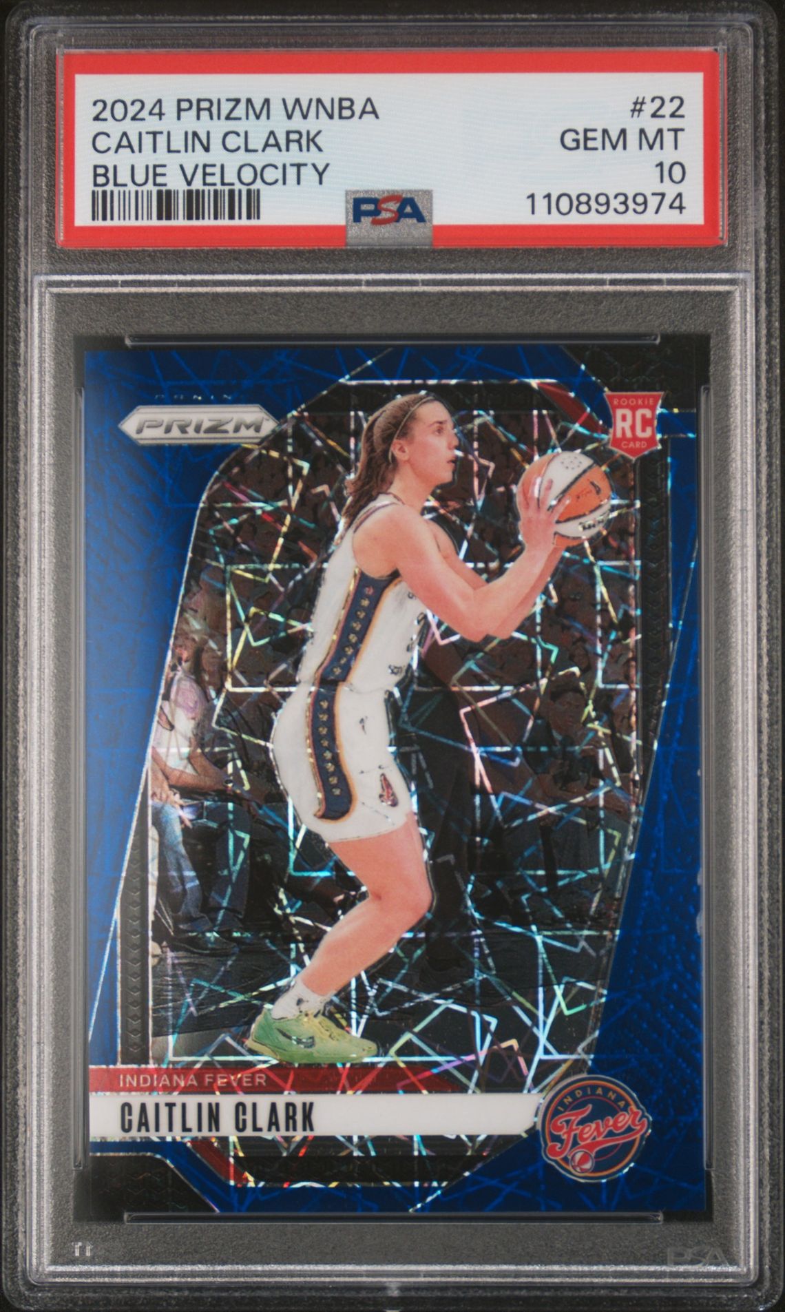 2024 Panini PANINI PRIZM WNBA BLUE VELOCITY #22 Caitlin Clark front