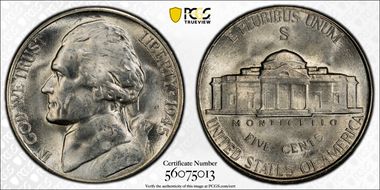 1945-S 5C MS65