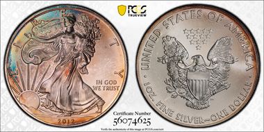 2012 $1 Silver Eagle MS66