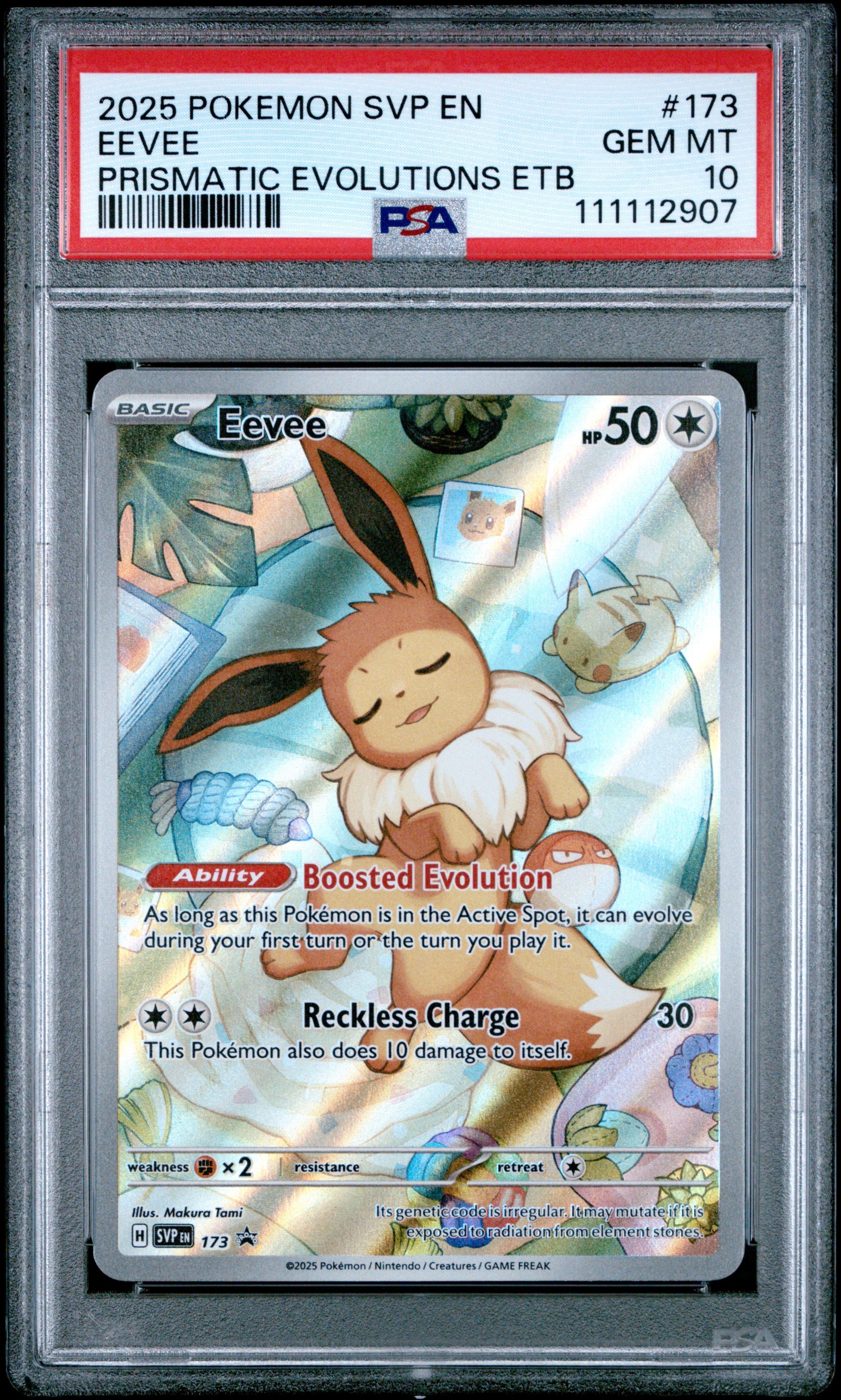 2025 #173 Eevee PSA 10 Svp EN-SV Black Star Promo