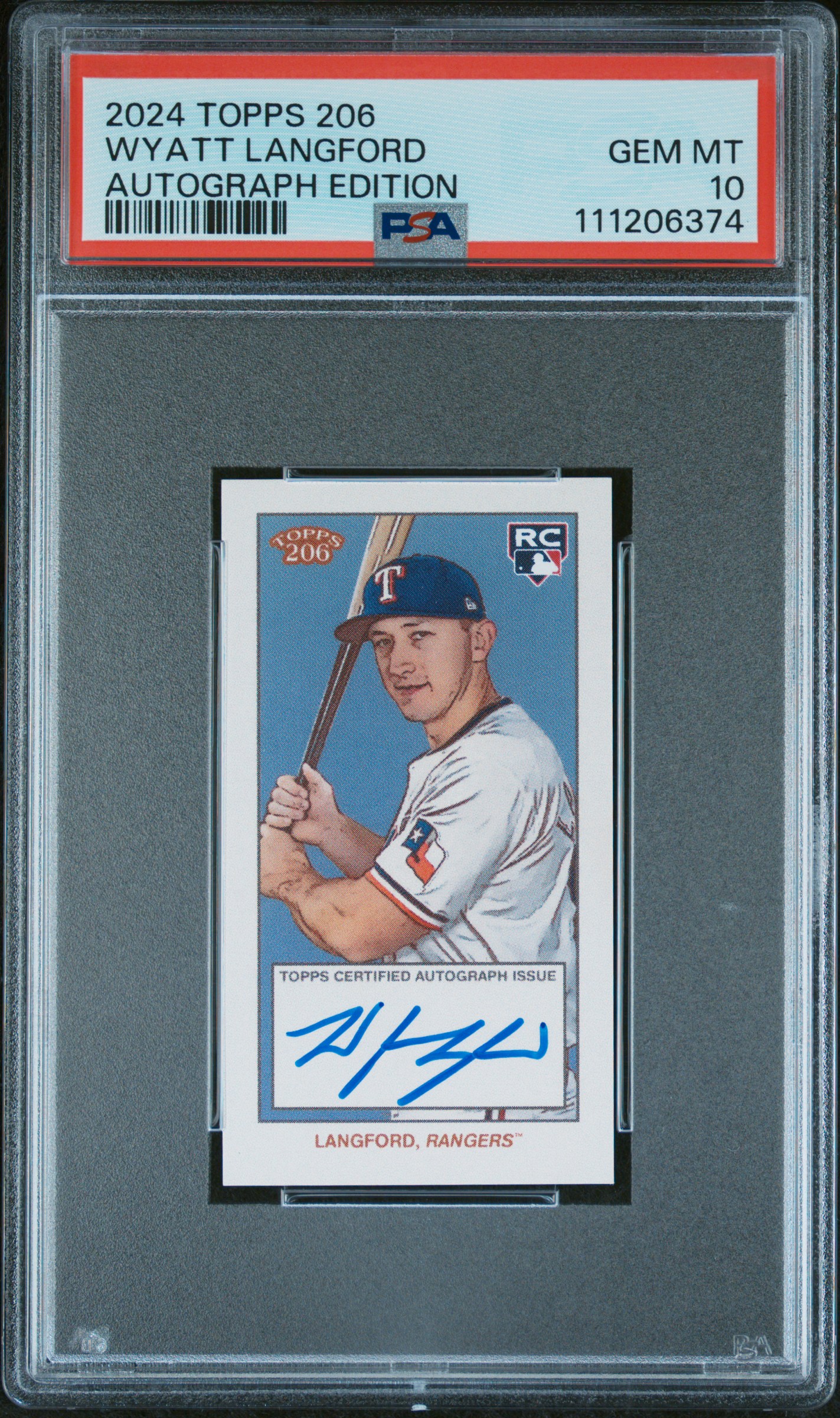 2024 Topps 206 Autograph Edition Wyatt Langford PSA 10