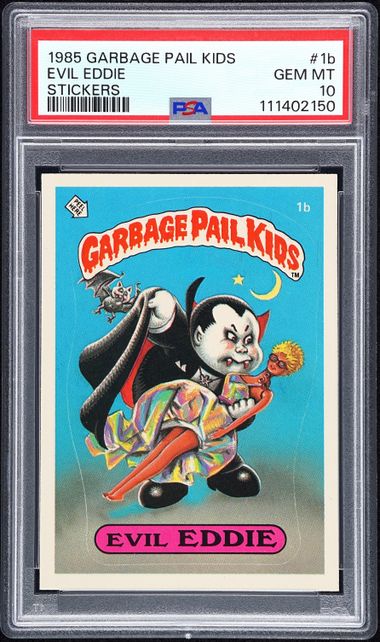 1985 Topps Garbage Pail Kids STICKERS #1B Evil Eddie front
