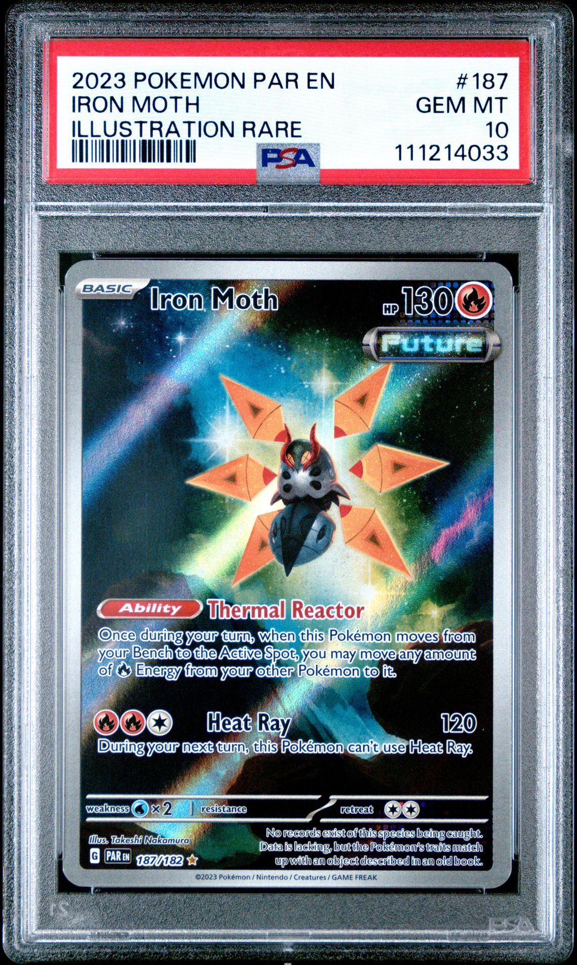 2023 Pokemon POKEMON PAR EN-PARADOX RIFT ILLUSTRATION RARE #187 Iron Moth front