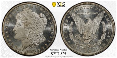 1880-CC $1 VAM 6, 8/7, Low 7 MS65