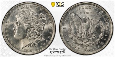 1882-O/S $1 VAM 4, O/S Recessed MS64+