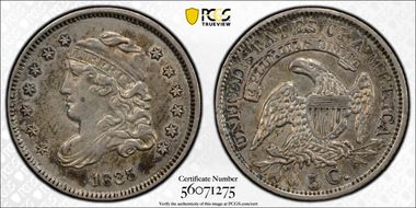 1835 H10C Small Date, Large 5C AU53