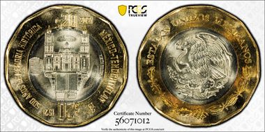 2021-Mo 20 Peso Fall of Tenochtitlan MS67
