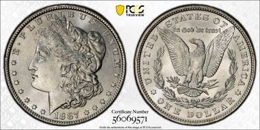 1887 $1 MS62