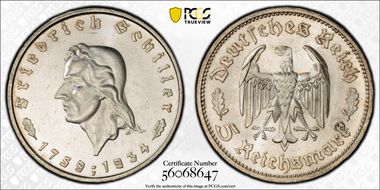 1934-F 5 Mk Schiller J-359 MS63