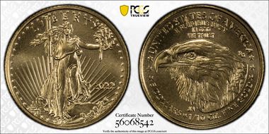 2022 $5 Gold Eagle MS70