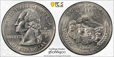2006-P 25C South Dakota AU50