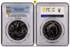 2018 £5 S-L63 5th Birth. Prince George MS69