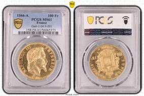 1866-A 100 Fr Gad-1136 F-551 MS61