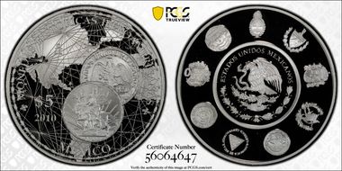 2010-Mo 5 Peso Peso Del Caballito Monedas Historicas PR70DCAM