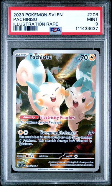 2023 Pokemon Scarlet & Violet Illustration Rare #208 Pachirisu front