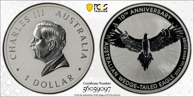 2024-P125 $1 Wedge-Tailed Eagle 10th Anniversary MS70