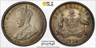 1924(m & sy) Shil AU58