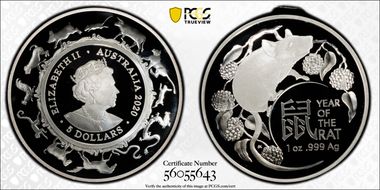 2020 $5 Year of the Rat Domed PR69DCAM