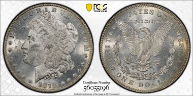 1878 7TF $1 Reverse of 1878 MS62