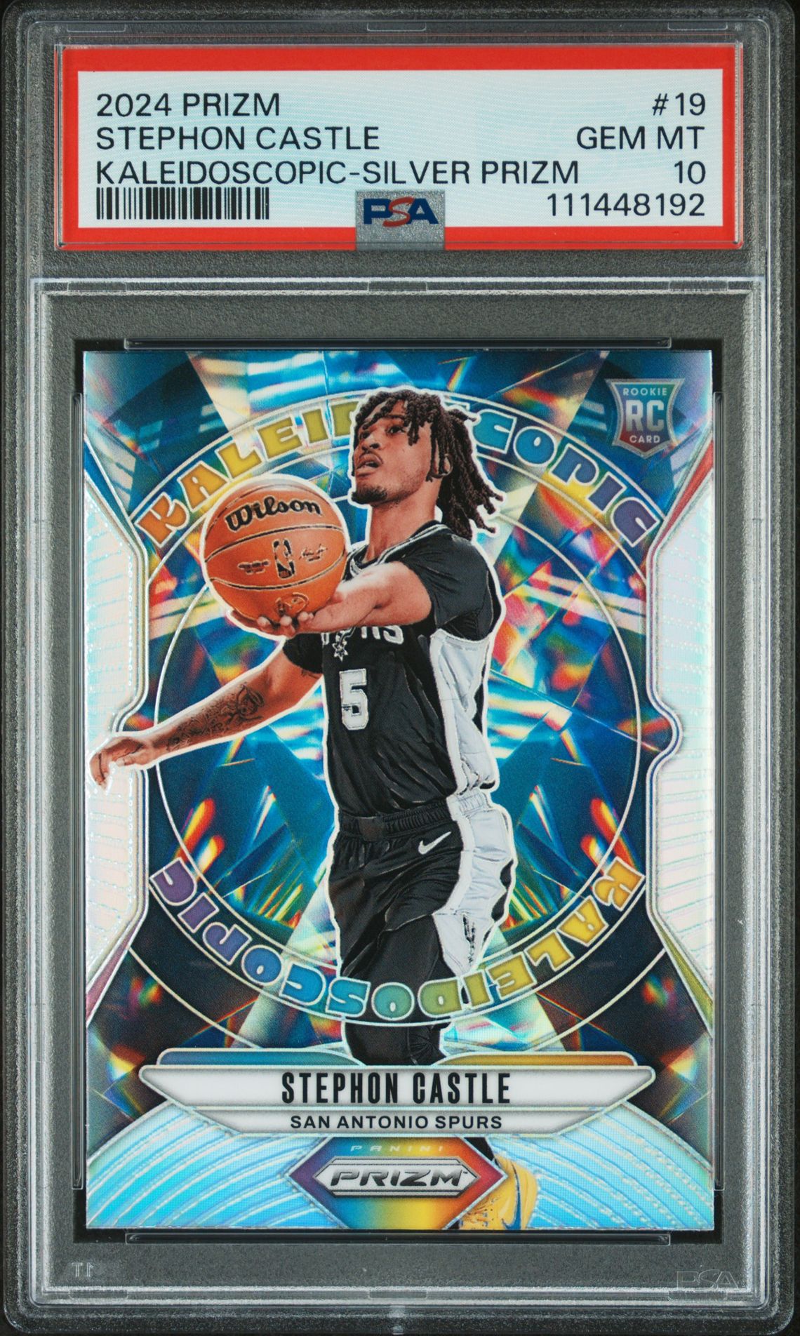 2024 Panini PANINI PRIZM KALEIDOSCOPIC SILVER PRIZM #19 Stephon Castle front