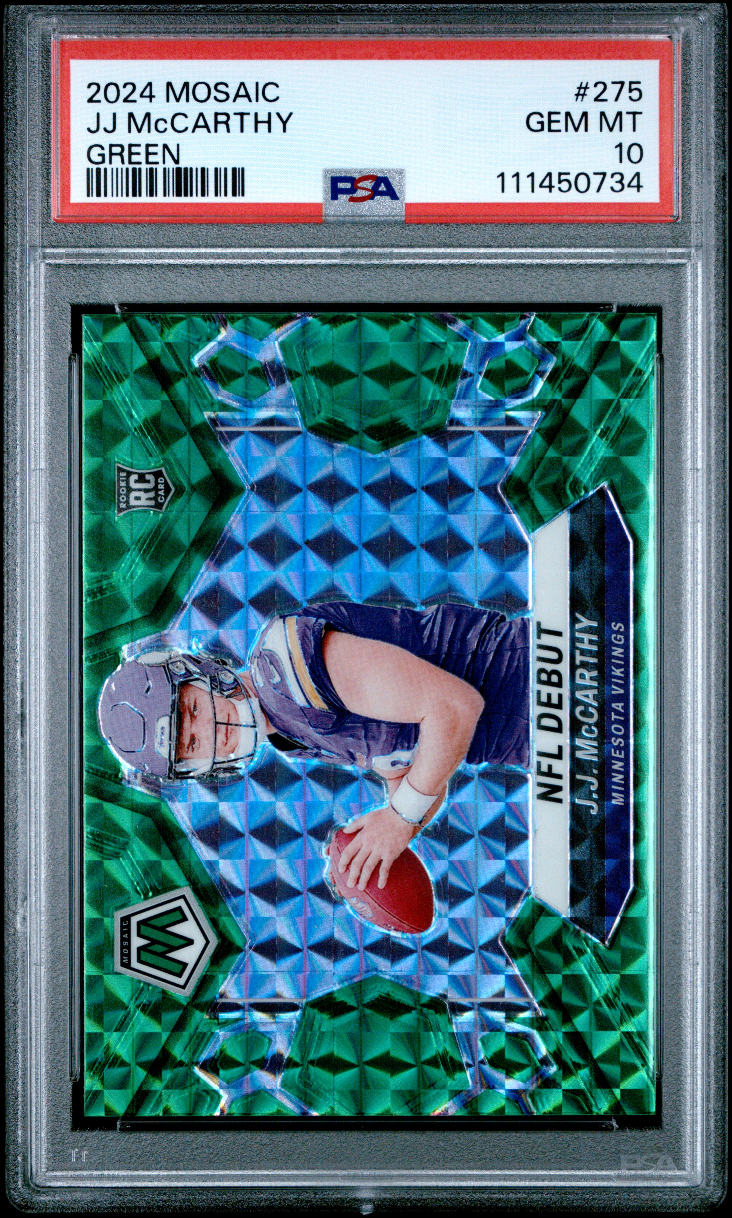Lightningmillz's 2024 Panini Mosaic Jj Mccarthy Green #275