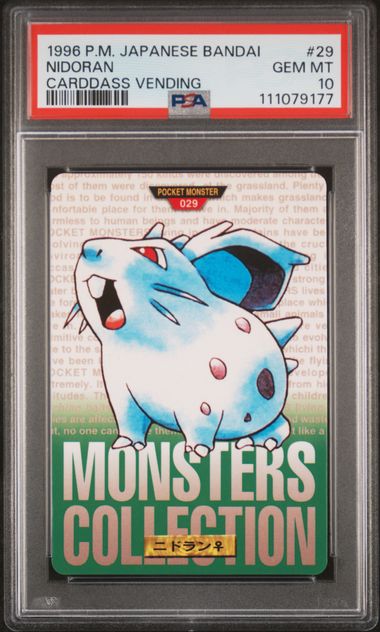 Nidoran card PSA 10, cert 111079177