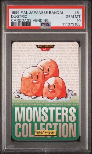 Dugtrio card PSA 10, cert 111079188