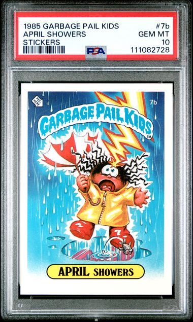 1985 Topps GARBAGE PAIL KIDS STICKERS STICKERS #7b April Showers front