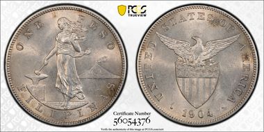 1904 Peso KM-168  Ag MS62