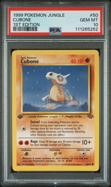 1999 Pokemon Jungle 1st Edition #50 Jungle Cubone 1st Edition front