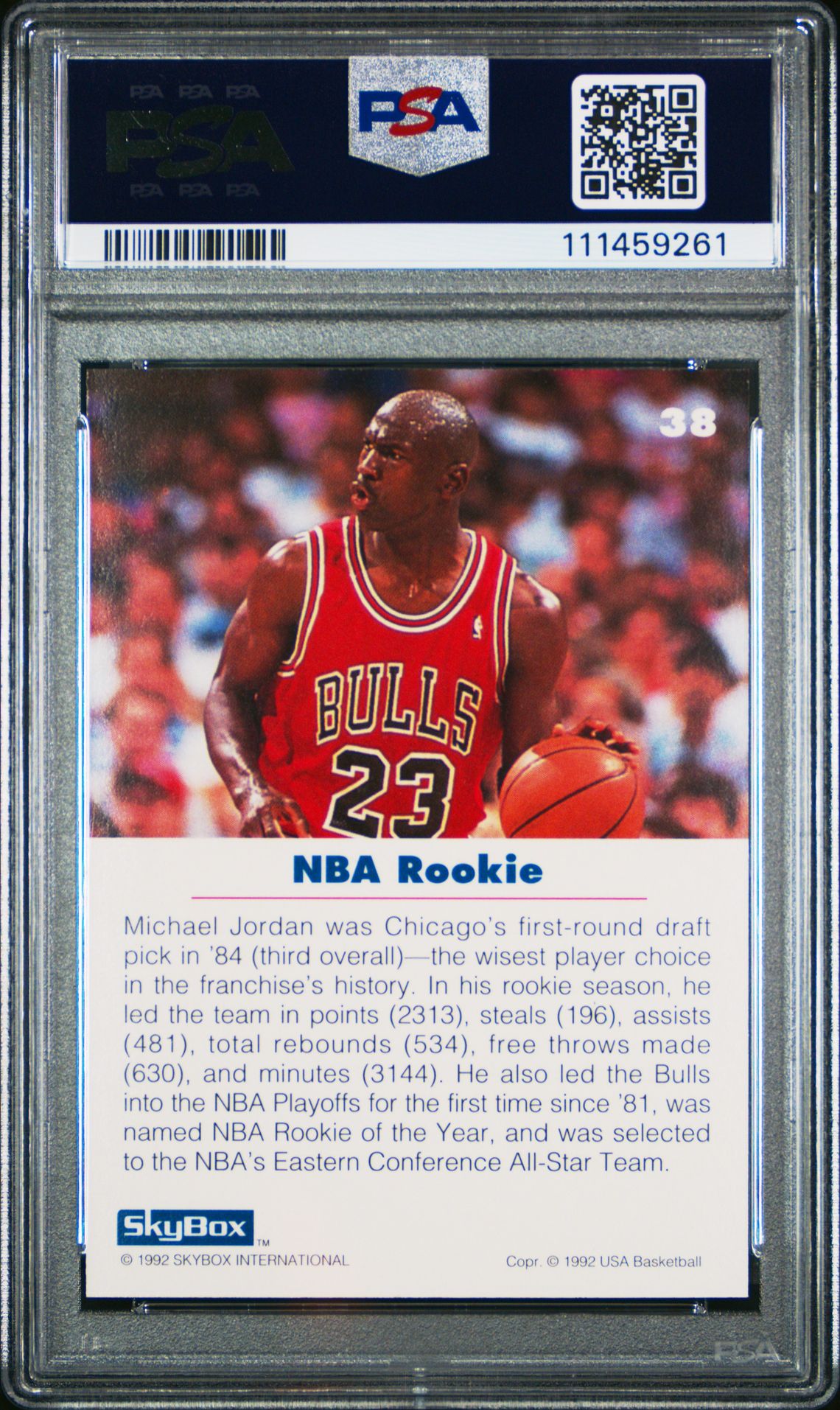 1992 Skybox Usa Basketball Michael Jordan #38 (Usa Basketball) Mint 9 back