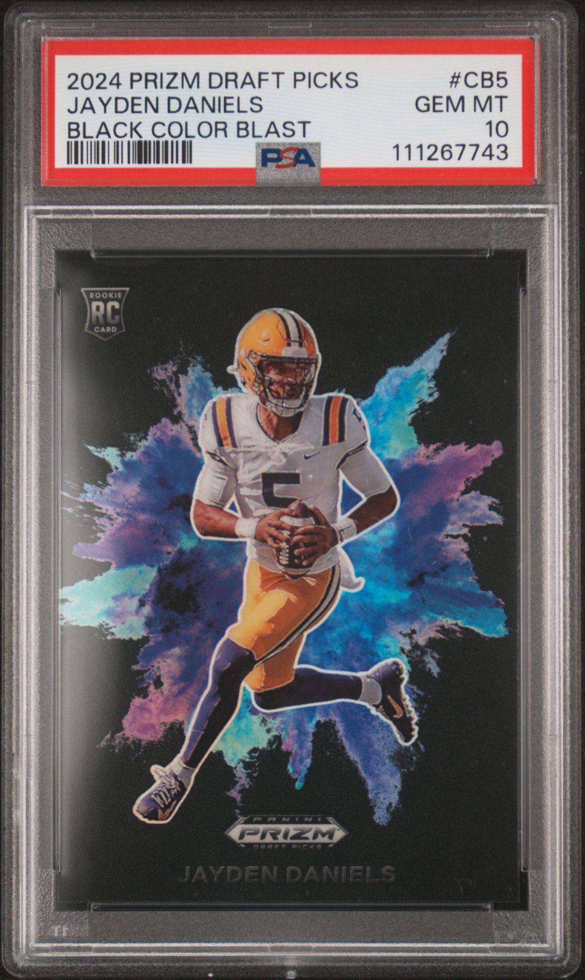 2024 Panini PANINI PRIZM DRAFT PICKS BLACK COLOR BLAST #CB5 Jayden Daniels front