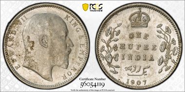 1907(C) Rupee SW-7.35 Prid-193 AU55