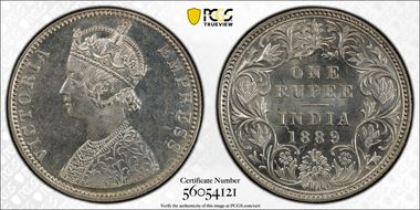 1889-B Rupee SW-6.111 Incuse MS64