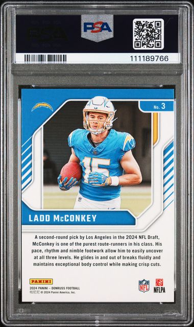 2024 Panini Donruss The Elite Series Rookies Ladd Mcconkey #3 Mint 9 back