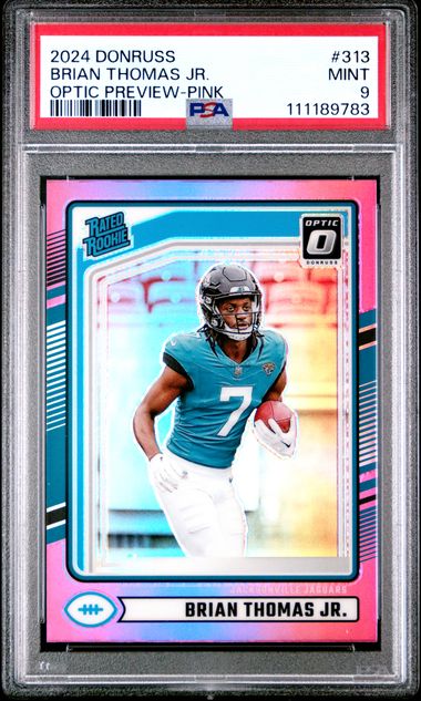 2024 Panini Donruss Brian Thomas Jr. #313 (Optic Preview-Pink) Mint 9 front