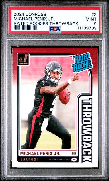 2024 Panini Donruss Rated Rookies Throwback Michael Penix Jr. #3 Mint 9 front