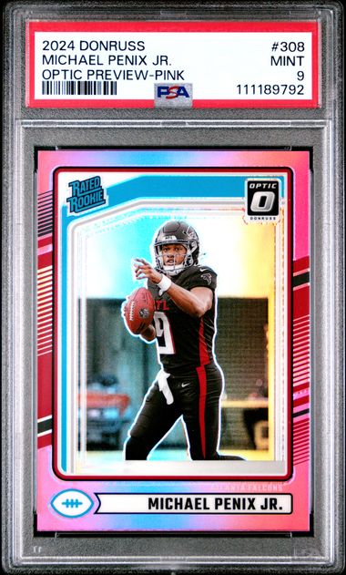 2024 Panini Donruss Michael Penix Jr. #308 (Optic Preview-Pink) Mint 9 front