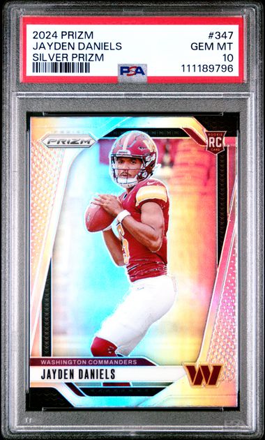 2024 Panini Prizm Jayden Daniels #347 (Silver Prizm) Gem Mt 10 front