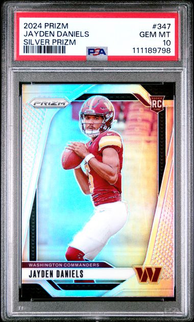 2024 Panini Prizm Jayden Daniels #347 (Silver Prizm) Gem Mt 10 front