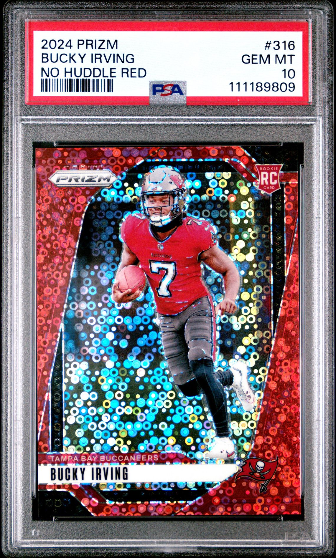 2024 Panini Prizm Bucky Irving #316 (No Huddle Red) Gem Mt 10 front