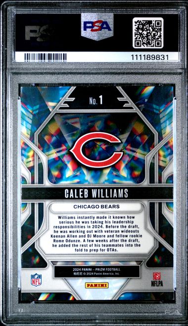 2024 Panini Prizm Prizmatic Caleb Williams #1 Mint 9 back