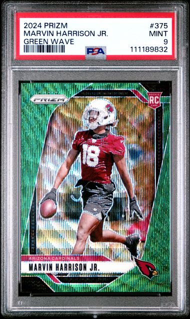 2024 Panini Prizm Marvin Harrison Jr. #375 (Green Wave) Mint 9 front