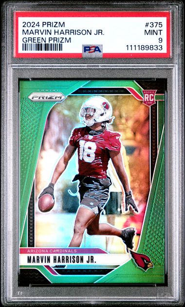 2024 Panini Prizm Marvin Harrison Jr. #375 (Green Prizm) Mint 9 front