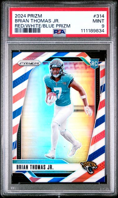 2024 Panini Prizm Brian Thomas Jr. #314 (Red/White/Blue Prizm) Mint 9 front