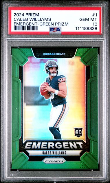 2024 Panini Prizm Emergent Caleb Williams #1 (Emergent-Green Prizm) Gem Mt 10 front